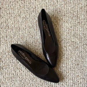 Pedro Garcia Sleek Minimalist Black Leather Flats
